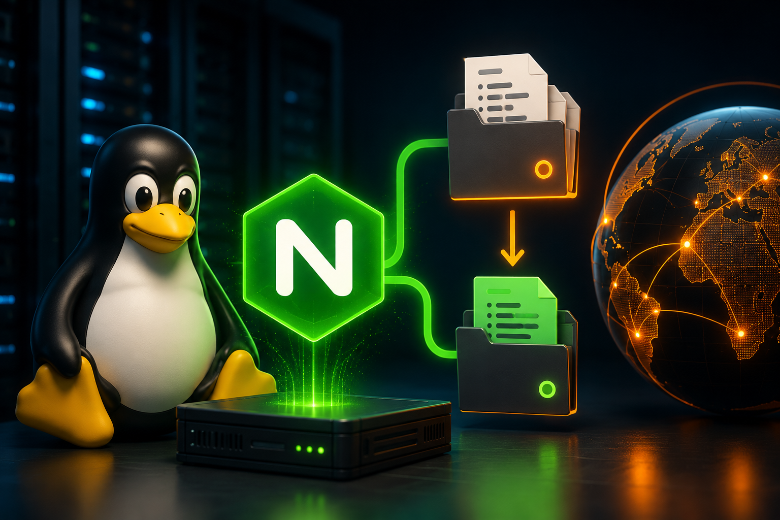 Como o Ubuntu Server organiza o Nginx com sites-available e sites-enabled